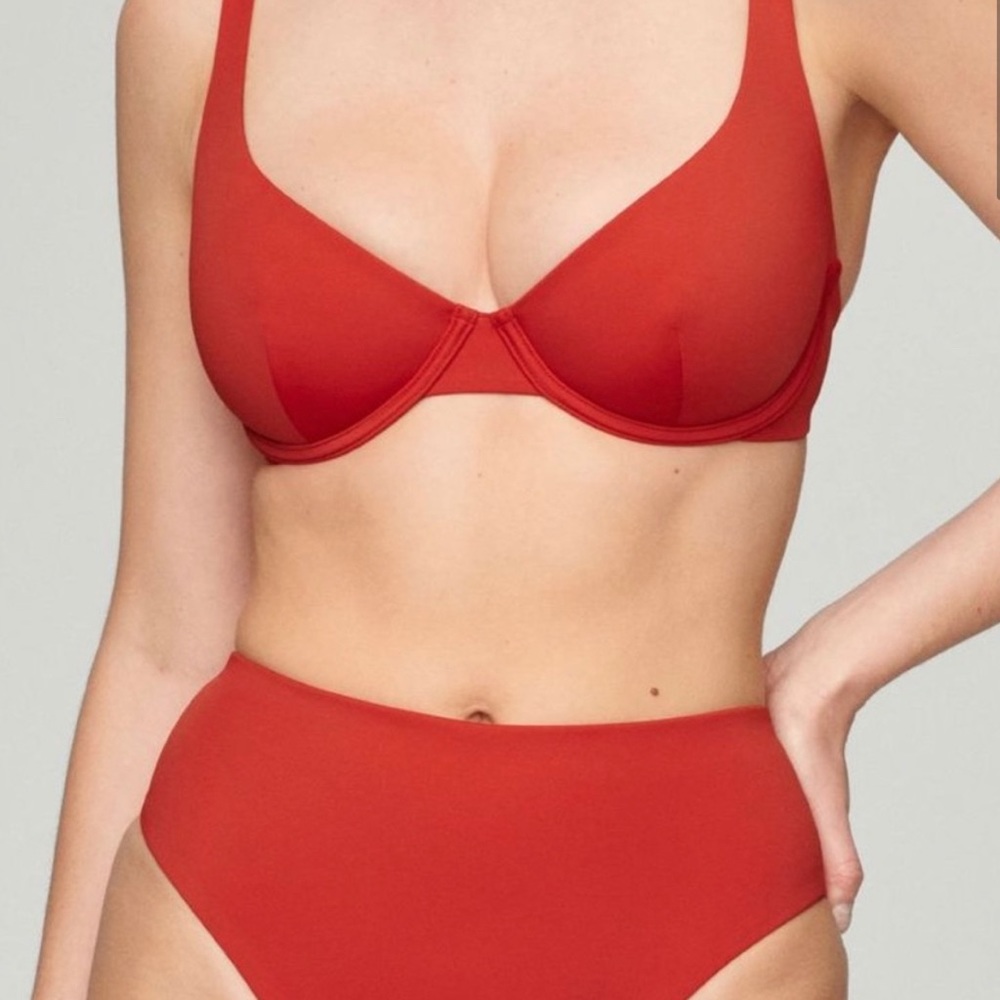 CUUP The Scoop Swim Top in Lava